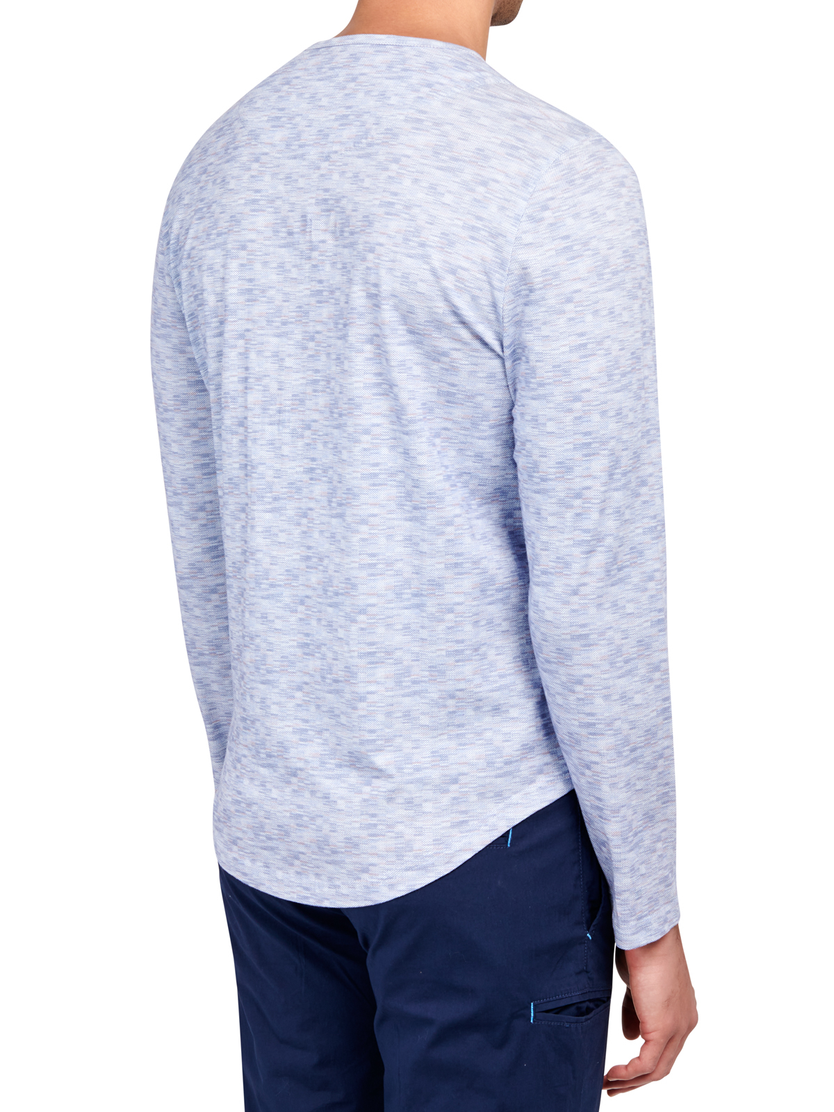 ABSTRACT TEXTURE LONG SLEEVE HENLEY